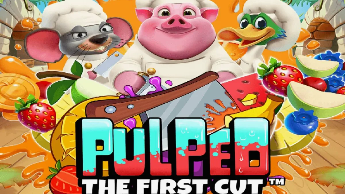 Pulped: The First Cut slot game interface featuring tropical kitchen theme